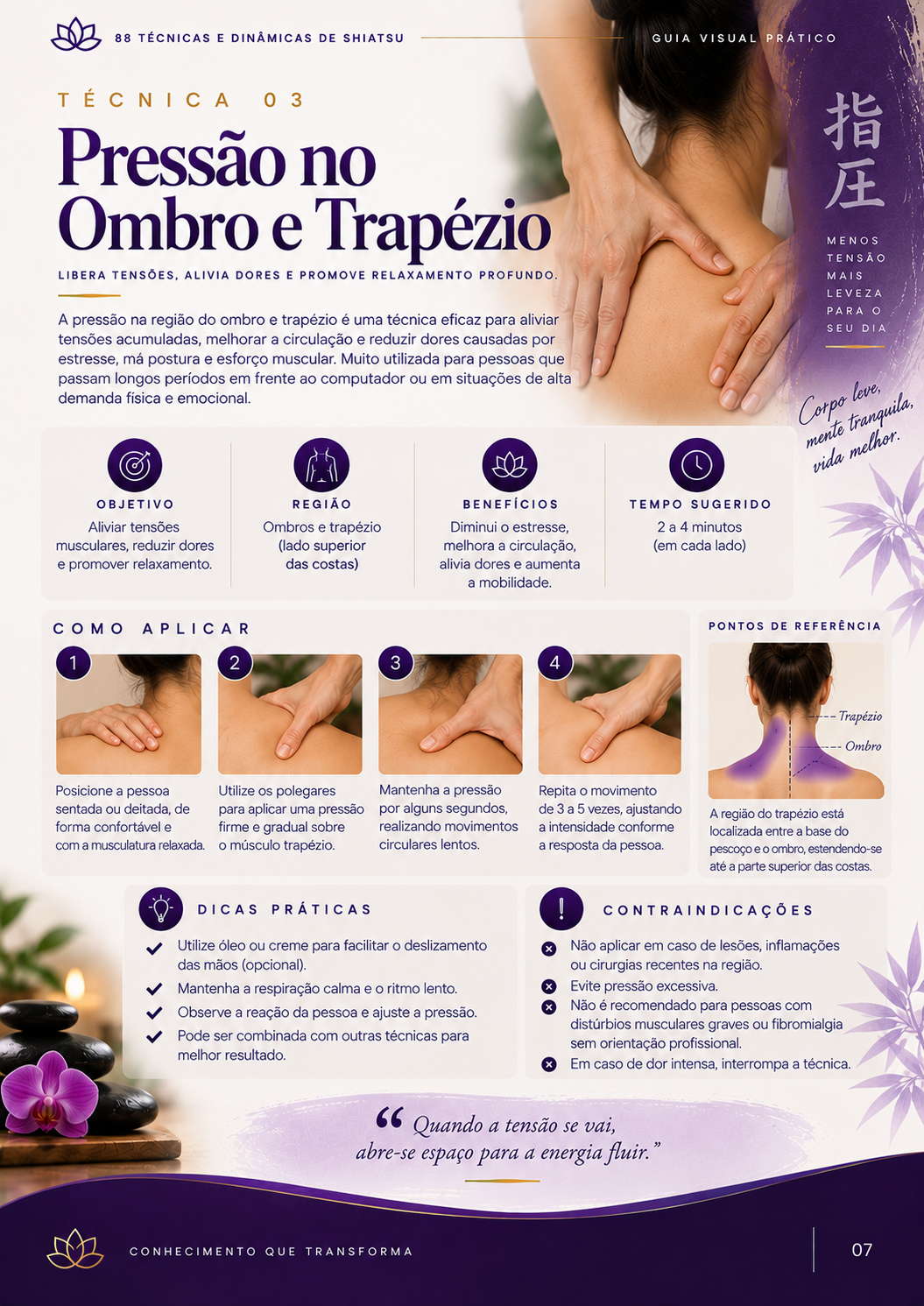 Página do material: Técnica 03 — Pressão no Ombro e Trapézio