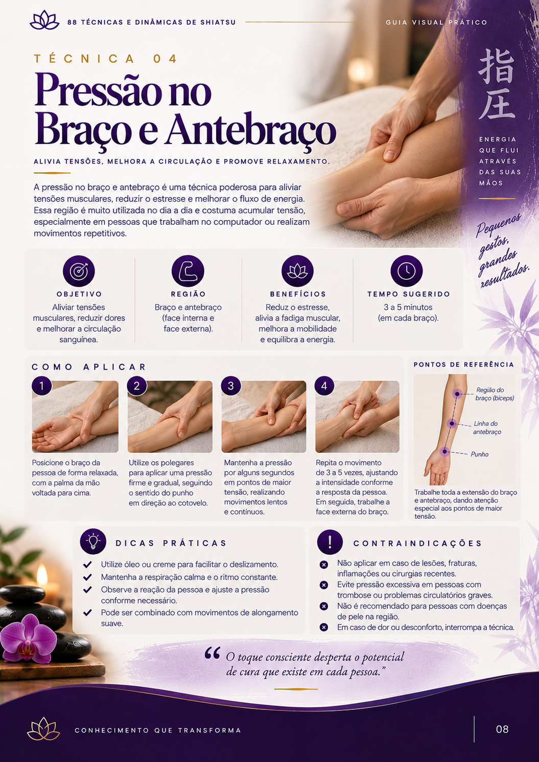 Página do material: Técnica 04 — Pressão no Braço e Antebraço