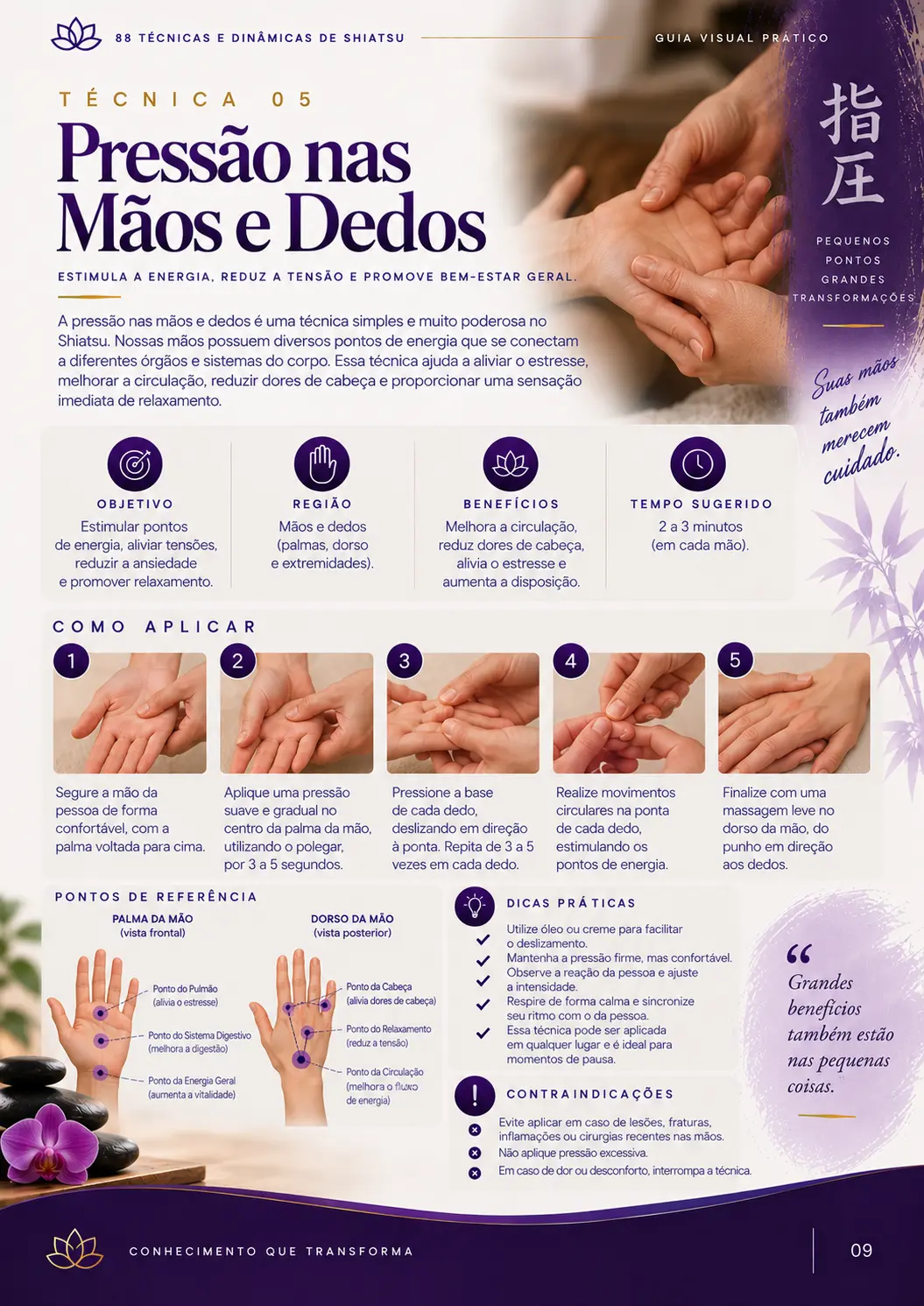 Página do material: Técnica 05 — Pressão nas Mãos e Dedos